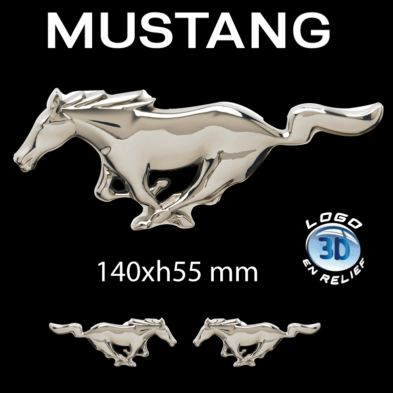 Logo FORD MUSTANG autocollant sticker en relief 3D Doming