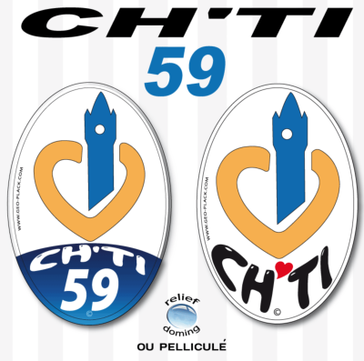 CH'TI 59 Flandre Nord sticker d'immatriculation et souvenir