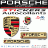PORSCHE autocollant sticker 3D doming logo PORSCHE