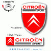 CITROEN SPORT sticker autocollant logo en relief 3 D Doming Couleur ou Modèle (version) : Logo Citroën Ancien rouge/blanc