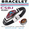 Boutique club CSBJ RUGBY Accessoires personnalisés logo CSBJ PRIX de l'article choisi : Bracelet gourmette Time, ajustable.