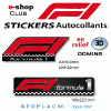 FORMULE 1 autocollant sticker 3D logo F1 PRIX de l'article choisi : Sticker 3D contour 83xh30mm Lot de 2