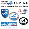 Logo ALPINE autocollants stickers en relief 3D doming