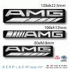 Logo AMG MERCEDES autocollants en relief 3D doming PRIX de l'article choisi : Sticker 3D RECTANGLE 100x h12mm. Lot de 2.