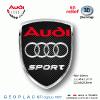 Logo AUDI SPORT autocollants stickers en relief 3D doming PRIX de l'article choisi : Sticker ECU 3D 34xh43,5mm Lot de 2