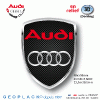 Logo AUDI autocollants stickers en relief 3D doming PRIX de l'article choisi : Sticker ECU 3D 22,5xh29mm Lot de 2