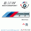 Logo BMW MOTORSPORT sticker autocollant en 3D doming PRIX de l'article choisi : Sticker 3D RECTANGLE 80x25mm Lot de 2