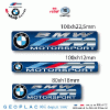 Logo BMW MOTORSPORT sticker autocollant en 3D doming PRIX de l'article choisi : Sticker 3D RECTANGLE 100x h12mm. Lot de 2.