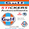 Logo GULF autocollant en relief 3 D Doming