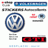 VOLKSWAGEN autocollants stickers 3D logo VW GOLF GTI