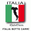 Autocollant sticker drapeau Italien ITALIE Lots de 2 ITAL Stickers Sélectionnez : ItalSticker ITALIA Botte carré 43 x h48 mm Lot de 2
