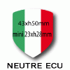 Autocollant sticker drapeau Italien ITALIE Lots de 2 ITAL Stickers Sélectionnez : ItalSticker NEUTRE écu 43 x h50 mm Lot de 2