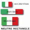 Autocollant sticker drapeau Italien ITALIE Lots de 2 ITAL Stickers Sélectionnez : ItalSticker NEUTRE rectangle 80 x h18 mm Lot de 2
