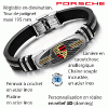 Logo PORSCHE Autocollants stickers en relief 3D Doming PRIX de l'article choisi : Bracelet gourmette chaîne, réglable.