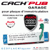 Logo AUDI quattro autocollants stickers en relief 3D doming PRIX de l'article choisi : Bandeau CACH'PUB garage. La pièce.