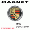 PORSCHE articles personnalisés logo PORSCHE E-Shop CLUB PORSCHE : Magnet rond diam 52mm