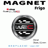 WRC autocollant sticker 3D logo WRC PRIX de l'article choisi : Magnet metal rond diam. 52 mm