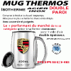 Logo PORSCHE Autocollants stickers en relief 3D Doming PRIX de l'article choisi : Mug Thermos Premium 350 cl