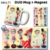 Mug tasse BETTY BOOP Vintage SELECTIONNEZ : DUO mug+magnet MULTI