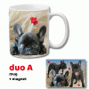 Mug tasse chien et chiot BOULEDOGUE français LOTS promo : PROMO DUO A 1 mug + 1 magnet