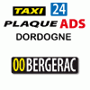 PLAQUE ADS Taxi conforme DORDOGNE 24 Plaque ADS dépt.24 Dordogne : SANS blason