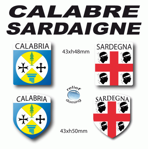 Autocollant sticker CALABRE et SARDAIGNE Italie