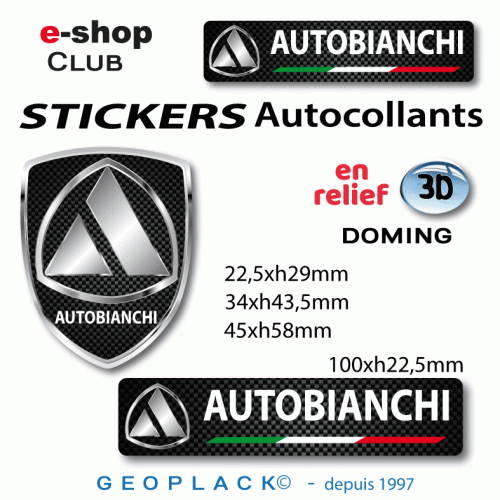 AUTOBIANCHI autocollant sticker 3D logo AUTOBIANCHI