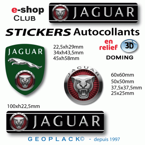 Logo JAGUAR sticker autocollant en doming