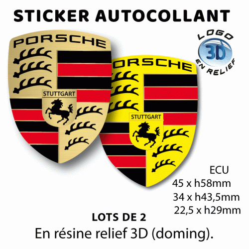 Autocollants stickers logo PORSCHE