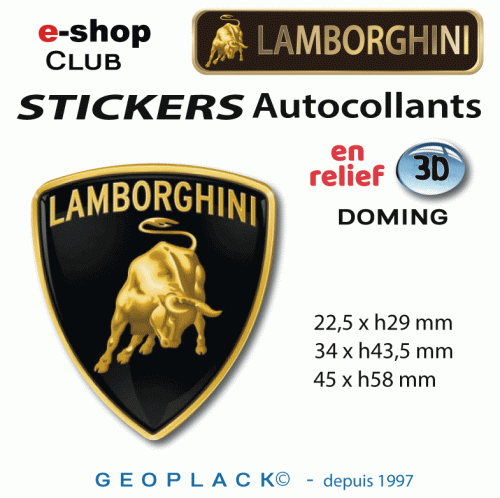 LAMBORGHINI autocollant sticker 3D doming logo LAMBORGHINI