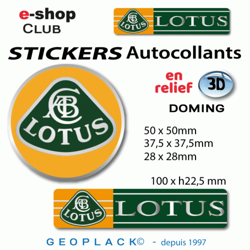 LOTUS autocollant sticker 3D doming logo LOTUS