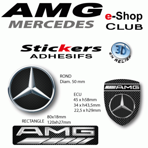 Logo AMG MERCEDES Autocollant en relief 3D doming
