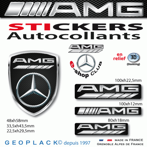 Logo AMG MERCEDES Autocollants en relief 3D doming