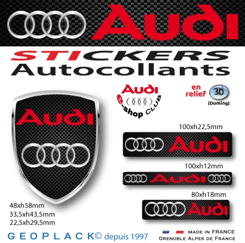 Logo AUDI Autocollants stickers en relief 3D doming