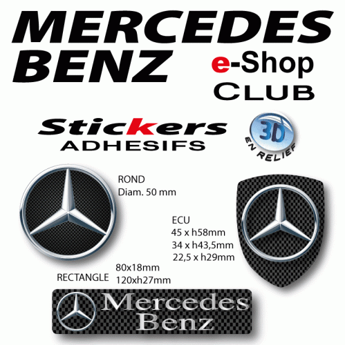 MERCEDES BENZ sticker autocollant logo MERCEDES en 3D
