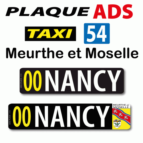 Plaque ADS Taxi MEURTHE et MOSELLE 54