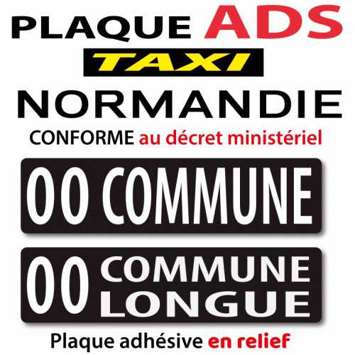 Plaque ADS Taxi Normandie