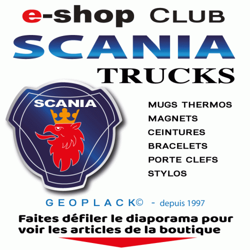 SCANIA ceinture, bracelet, mugs, porte clefs, stickers logo SCANIA