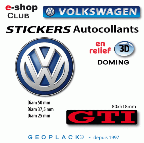 VOLKSWAGEN autocollants stickers logo GOLF GTI 181029