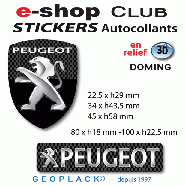 Sticker autocollant marque Peugeot
